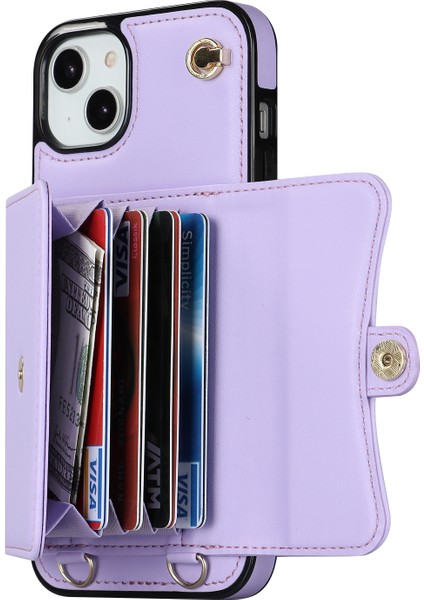 Xstepcase Apple iPhone 13 6.1 Inç / 14 Akordeon Tarzı Kart Yuvaları Için Telefon Kasası Kickstand Rfid Engelleme Kapağı Kısa Kayış ve Uzun Kayış (Yurt Dışından) fiyatları