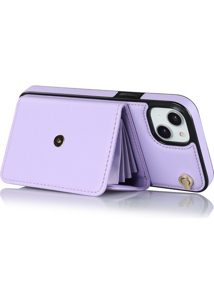 Xstepcase Apple iPhone 13 6.1 Inç / 14 Akordeon Tarzı Kart Yuvaları Için Telefon Kasası Kickstand Rfid Engelleme Kapağı Kısa Kayış ve Uzun Kayış (Yurt Dışından) modelleri