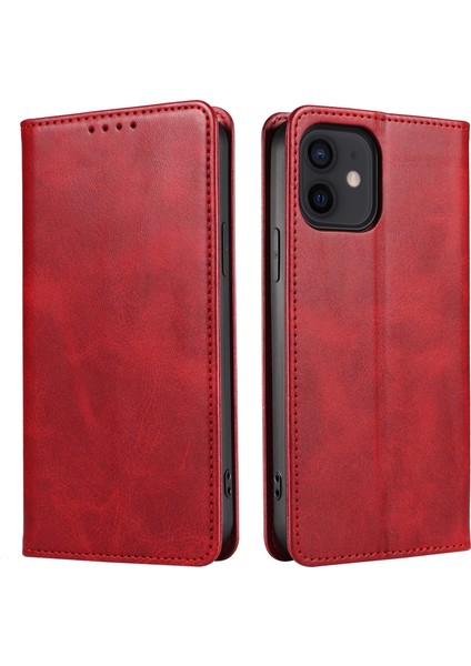 Xstepcase Apple iPhone 12/12 Pro 6.1 Inç Çizgiye Karşı Çizelge Anti Telefon Kılıfı Cüzdan Manyetik Deri Stand Buzağı Doku Telefon Kapağı (Yurt Dışından)