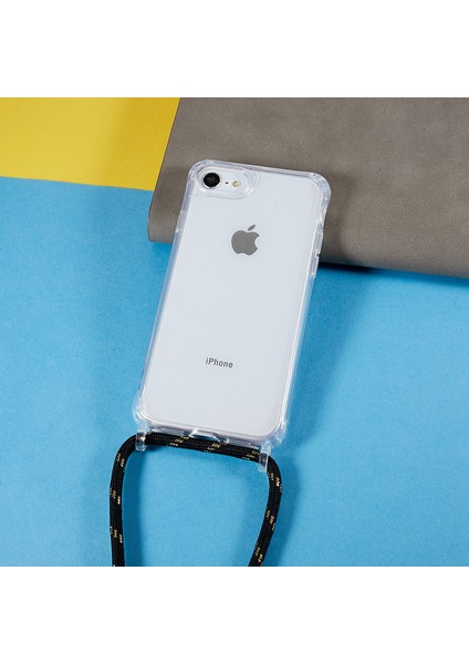 Xstepcase Apple iPhone 7/8 / Se (2020) / Se (2022) Için Geri Kasa, Düşme Koruması Açık Tpu+Akrilik Telefon Kapağı Lanyard ile (Yurt Dışından)