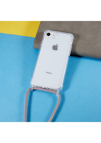 Xstepcase Apple iPhone 7/8 / Se (2020) / Se (2022) Için Geri Kasa, Düşme Koruması Açık Tpu+Akrilik Telefon Kapağı Lanyard ile (Yurt Dışından)