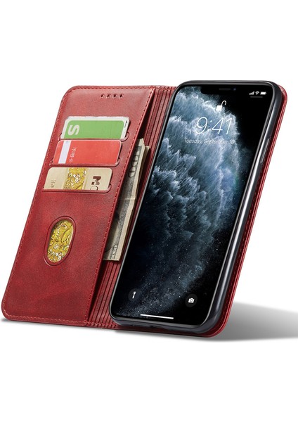 Xstepcase Apple iPhone 11 Pro 5.8 Inç Telefon Standı Için Iş Tarzı Buzağı Doku Cüzdanı Manyetik Deri Telefon Kapağı (Yurt Dışından)