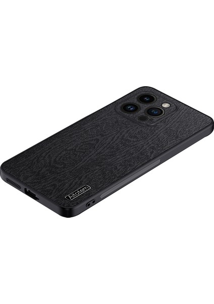 Xstepcase Apple iPhone 13 Pro Max Için Ahşap Tahıl Telefon Kılıfı Kamera Lens Koruyucu ile Kabuklu Pu Deri Pc Tpu Kabuk (Yurt Dışından)