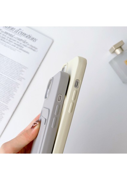 Xstepcase Apple iPhone 13 6.1 Inç Sıvı Silikon Kart Yuvası Telefon Kılıfı Anti-Çizelge Şok Geçirmez Kapak Uzun Kayışlı (Yurt Dışından)