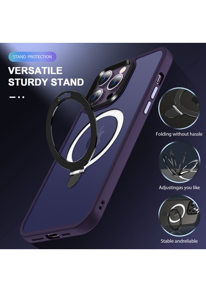 Xstepcase Apple iPhone 13 Pro 6.1 Inç Manyetik Telefon Kılıfı Için Magsafe Pc+Tpu Ring Kickstand Cover ile Uyumlu (Yurt Dışından)