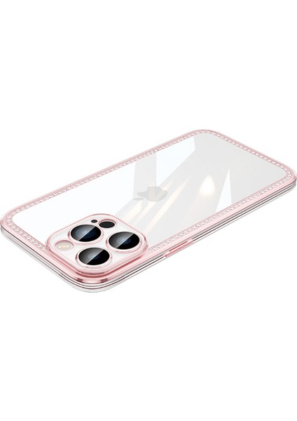 Xstepcase Apple iPhone 13 Pro 6.1 Inç Elektrapan Çerçeve Telefon Kılıfı Tpu+Pc Telefon Kapağı Kamera Koruması ve Rhinestone Dekoru (Yurt Dışından)