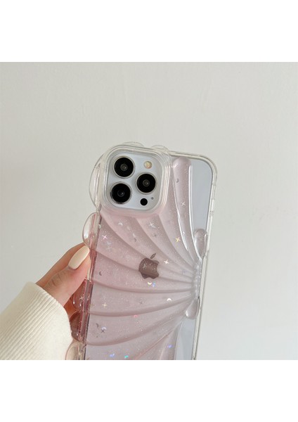 Xstepcase Apple iPhone 13 Pro Max Için 6.7 Inç Glitter Star Epoksi Telefon Kılıfı Yumuşak Tpu Deniz Kabuğu Şok Geçirmez Kapak (Yurt Dışından)