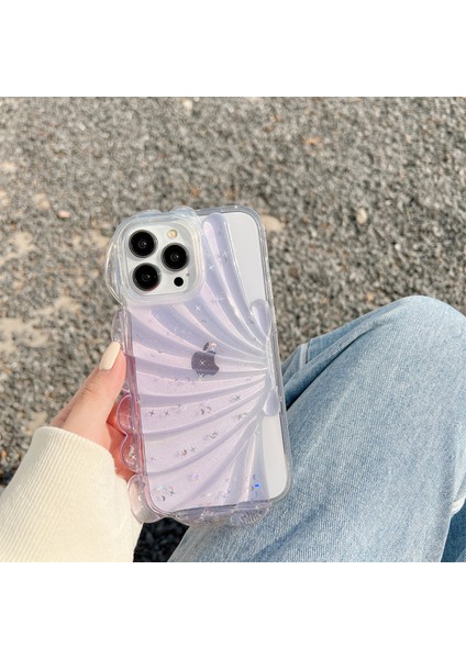 Xstepcase Apple iPhone 13 Pro Max Için 6.7 Inç Glitter Star Epoksi Telefon Kılıfı Yumuşak Tpu Deniz Kabuğu Şok Geçirmez Kapak (Yurt Dışından)