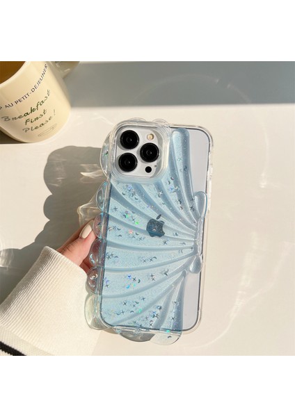 Xstepcase Apple iPhone 13 Pro Max Için 6.7 Inç Glitter Star Epoksi Telefon Kılıfı Yumuşak Tpu Deniz Kabuğu Şok Geçirmez Kapak (Yurt Dışından)