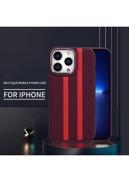 Xstepcase Apple iPhone 13 Pro 6.1 Inç Şok Geçirmez Dört Köşe Hava Yastığı Şeritleri Pu Pu Deri Kaplamalı Tpu Kılıf Metal Düğmesi ile Arka Kapak (Yurt Dışından)