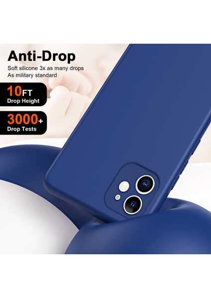 Xstepcase Apple iPhone 11 6.1 Inç Için Kaymaz Koruyucu Telefon Geri Kapağı, Lastikli Yumuşak Tpu 2.2mm Kalınlığında Telefon Kasası Fiber Astar Yastık (Yurt Dışından)