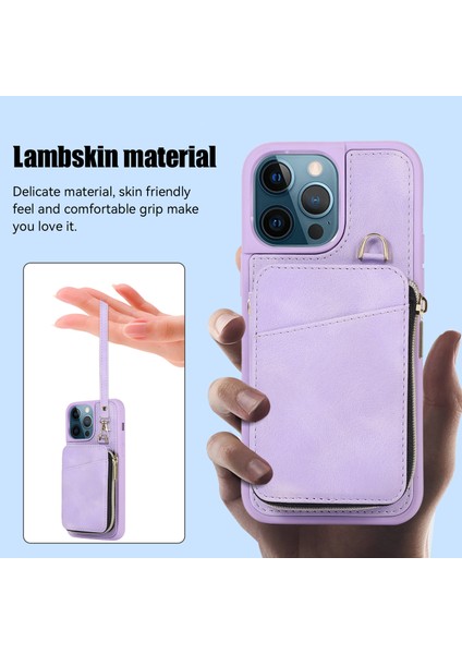 Xstepcase Apple iPhone 13 Pro 6.1 Inç Kart Torbası Tasarım Kickstand Cover Pu Deri Kaplamalı Tpu Telefon Kılıfı El ve Omuz Kayışı (Yurt Dışından) indirimleri