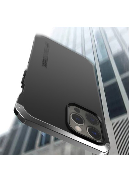 Xstepcase Apple iPhone 12 Pro Max Için Element Kutusu Max 6.7 Inç 3 Parçalı Tasarım Telefon Kasası Sert Pc Arka Metal Çerçeve Önleme Önleyici Hibrid Kapak (Yurt Dışından)