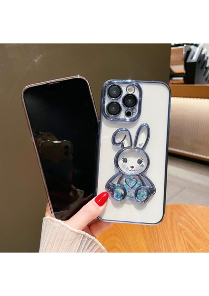 Xstepcase Apple iPhone 12 Pro Max Için 6.7 Inç Hızlı ve Tavşan Tasarım Bump Kanıtı Geri Kılıf Elektrokaplama Tpu Kapak Temmuzlı Cam Lens Film (Yurt Dışından)