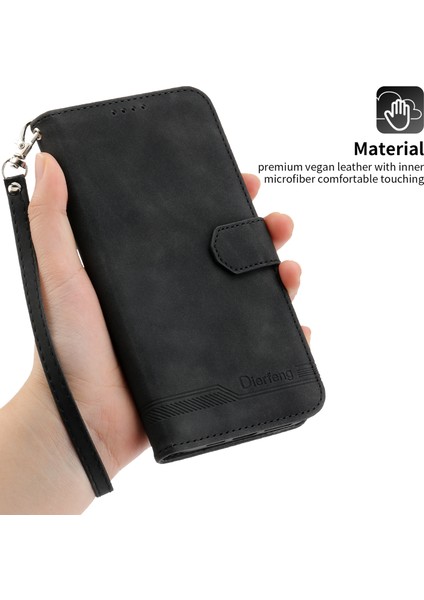 Xstepcase Apple iPhone 13 Pro 6.1 Inç Için Dierfeng Df-03 Pu Deri Kılıf, Çizgiler Basılı Cüzdan Stand Koruyucu Telefon Kapağı (Yurt Dışından)
