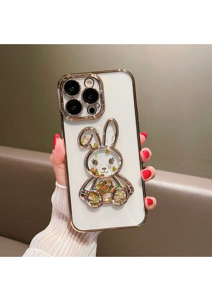 Xstepcase Apple iPhone 12 Pro 6.1 Inç Hızlı ve Tavşan Dekor Telefonu Koruyucu Kasa Elektrokaplama Tpu Tpu Temsilli Cam Lens Koruma Filmi (Yurt Dışından)