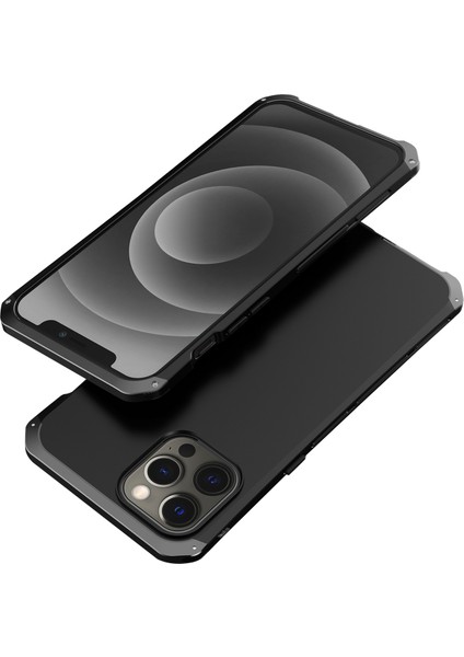 Xstepcase Apple iPhone 12 Pro Max Için Element Kutusu Max 6.7 Inç 3 Parçalı Tasarım Telefon Kasası Sert Pc Arka Metal Çerçeve Önleme Önleyici Hibrid Kapak (Yurt Dışından)