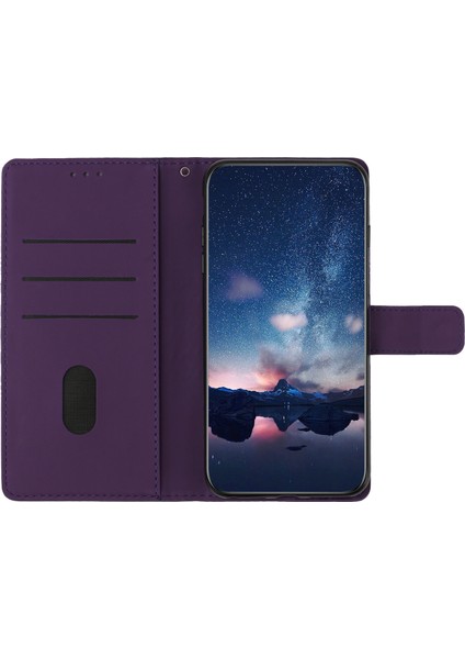 Xstepcase Apple iPhone 13 Mini 5.4 Inç Retro Baskılı Desen Cep Telefon Kılıf Stand Standı Anti-Drop Cilt Dokunma Duygu Deri Deri Cüzdan Kapağı Kayış (Yurt Dışından)