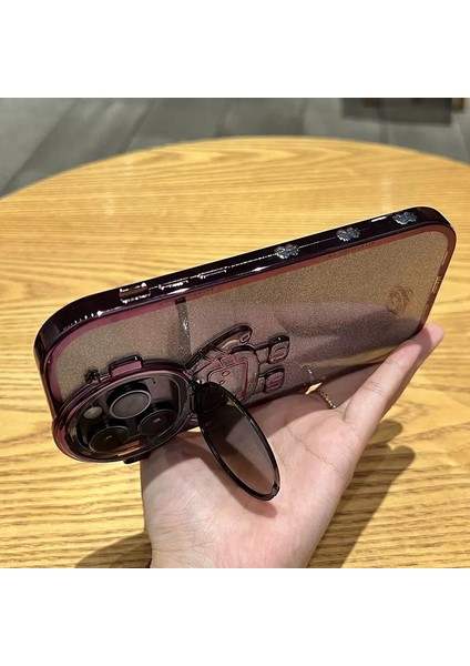Xstepcase Apple iPhone 13 Pro 6.1 Inç Uzaylı Glitter Glitter Anti-Fall Şok Geçirmez Kasa Için Elektroduat Tpu Telefon Kasası Lens Kapağı Kickstand ile (Yurt Dışından)