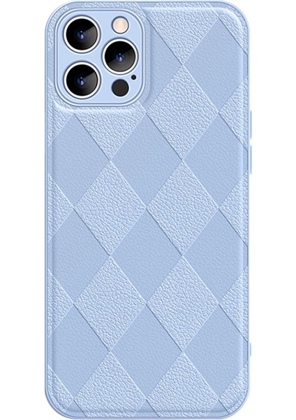 Xstepcase Apple iPhone 13 Pro 6.1 Inç Çarpışmaya Dayanıklı Rhombus Için Pu Deri Kaplamalı Pc+Tpu Telefon Kapağı Geri Kabuk (Yurt Dışından)