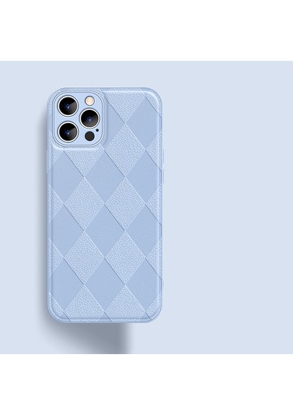 Xstepcase Apple iPhone 13 Pro 6.1 Inç Çarpışmaya Dayanıklı Rhombus Için Pu Deri Kaplamalı Pc+Tpu Telefon Kapağı Geri Kabuk (Yurt Dışından)