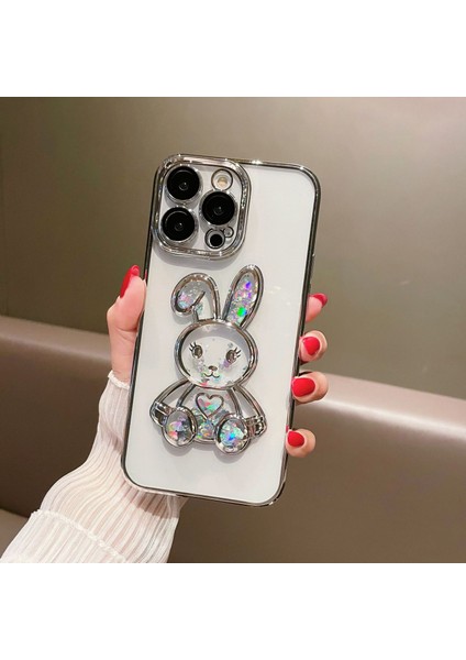 Xstepcase Apple iPhone 12 Pro 6.1 Inç Hızlı ve Tavşan Dekor Telefonu Koruyucu Kasa Elektrokaplama Tpu Tpu Temsilli Cam Lens Koruma Filmi (Yurt Dışından)