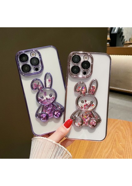 Xstepcase Apple iPhone 12 Pro 6.1 Inç Hızlı ve Tavşan Dekor Telefonu Koruyucu Kasa Elektrokaplama Tpu Tpu Temsilli Cam Lens Koruma Filmi (Yurt Dışından)