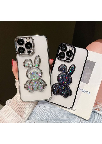 Xstepcase Apple iPhone 12 Pro 6.1 Inç Hızlı ve Tavşan Dekor Telefonu Koruyucu Kasa Elektrokaplama Tpu Tpu Temsilli Cam Lens Koruma Filmi (Yurt Dışından)