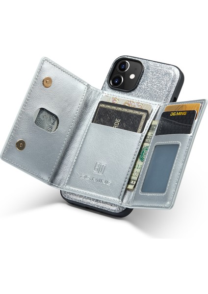 Xstepcase Apple iPhone 12/12 Pro 6.1 Inç 2'si 1 Arada Pu Deri Kaplamalı Pc+Tpu Bırak Geri Kanıtı Kickstand Tasarım Manyetik Çıkarılabilir Fermuar Cüzdan Telefon Kapağı (Yurt Dışından)