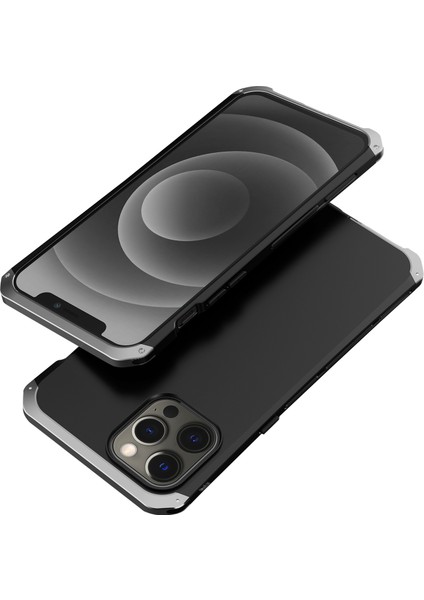Xstepcase Apple iPhone 12/12 Pro 6.1 Inç 3 Parçalı Tasarım Sert Pc Arka Metal Çerçeve Telefon Kasası Şok Geçirmez Koruma Kapağı Için Eleman Kutusu (Yurt Dışından)