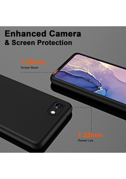 Xstepcase Apple iPhone 6/7/8 Için 4.7 Inç / Se (2020) / Se (2022) / Kauçuk 2,2 mm Kalınlıkta Şok Geçirmez Telefon Kasası Fiber Astar Yastık Tpu Telefon Kapağı (Yurt Dışından)