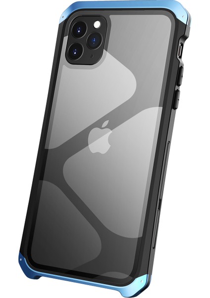 Xstepcase Apple iPhone 11 Için Element Kutusu Max 6.5 Inç Damla Koruma 3 Parçalı Tasarım Cep Telefonu Kılıfları Metal +Temperli Cam Hibrid Arka Kapak (Yurt Dışından)