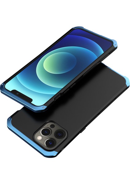 Xstepcase Apple iPhone 12/12 Pro 6.1 Inç 3 Parçalı Tasarım Sert Pc Arka Metal Çerçeve Telefon Kasası Şok Geçirmez Koruma Kapağı Için Eleman Kutusu (Yurt Dışından)