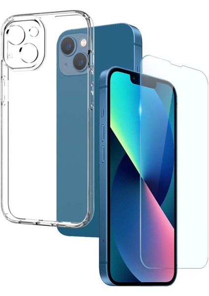 Xstepcase Apple iPhone 13 Mini 5.4 Inç 2'si 1 Arada Tpu Telefon Kılıfı + Patlamaya Uygun Ultra Açık Temperli Cam Ekran Koruyucu Için Northjo (Yurt Dışından)