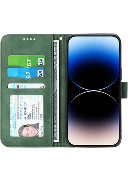 Xstepcase Dierfeng Df-03 Apple iPhone 12 Pro Max 6.7 Inç Için Deri Telefon Kasası, Çizgiler Basmış Telefon Kabuğu Flip Cüzdan Kapak Standı (Yurt Dışından)