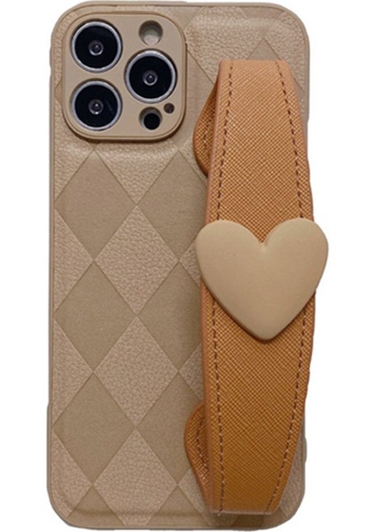 Xstepcase Apple iPhone 12 Pro 6.1 Inç Için Love Heart Bileklik Şok-Absorbing Rhombus Baskılı Pu Deri Kaplamalı Pc+Tpu Telefon Kapak Omuz Kayışı ile Geri Kabuk (Yurt Dışından)