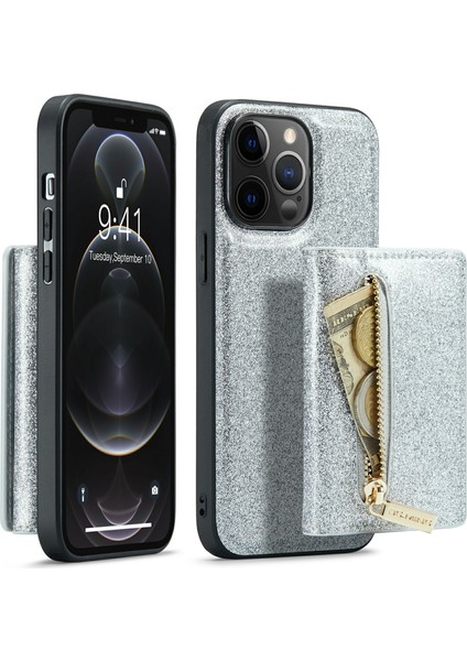 Xstepcase Apple iPhone 12 Pro Max Için Dg.ming M3 Serisi 6.7 Inç 2'si 1 Arada Pu Deri Kaplamalı Pc+Tpu Şok Geçirmez Geri Kickstand Manyetik Çıkarılabilir Fermuar Cüzdan Telefon Kapağı (Yurt Dışından)