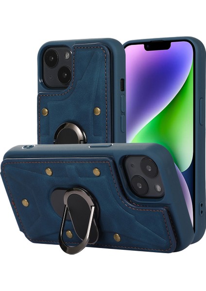 Xstepcase Apple iPhone 13/14 Için 6.1 Inç Kart Torbası Tasarımına Dayanıklı Cilt Dokunuşu Pu Deri Kaplı Tpu Geri Kickstand (Yurt Dışından)