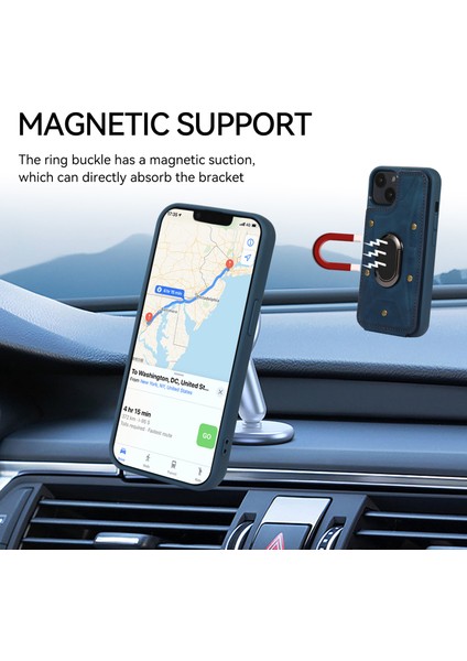 Xstepcase Apple iPhone 13/14 Için 6.1 Inç Kart Torbası Tasarımına Dayanıklı Cilt Dokunuşu Pu Deri Kaplı Tpu Geri Kickstand (Yurt Dışından) indirimleri