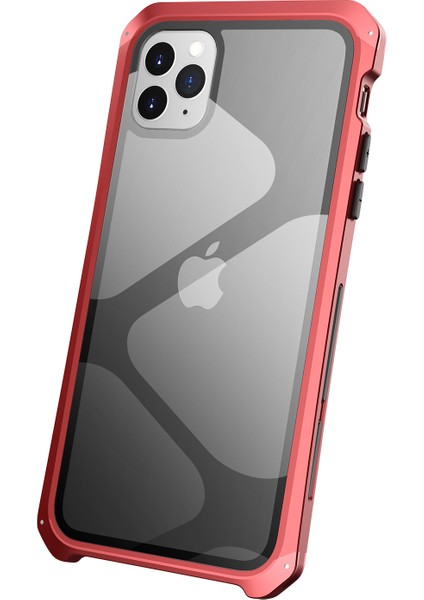Xstepcase Apple iPhone 11 Pro 5.8 Inç Temperli Cam Panel Şeffaf Kılıf 3 Parçalı Tasarım Şok Geçirmez Metal Çerçeve Telefon Kapağı (Yurt Dışından)