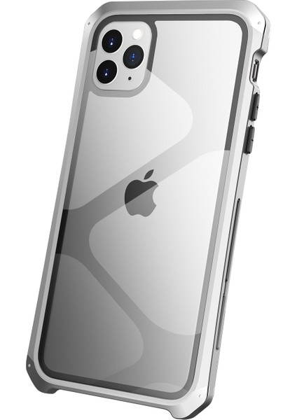 Xstepcase Apple iPhone 11 Pro 5.8 Inç Temperli Cam Panel Şeffaf Kılıf 3 Parçalı Tasarım Şok Geçirmez Metal Çerçeve Telefon Kapağı (Yurt Dışından)