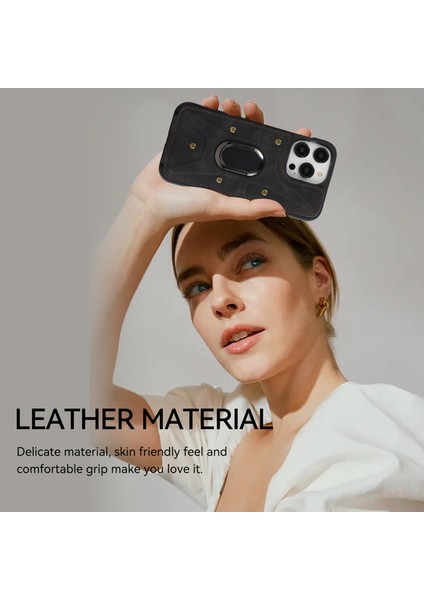 Xstepcase Apple iPhone 13 Pro 6.1 Inç Kart Torbası Tasarım Anti-Fall Cilt Touch Pu Deri Kaplamalı Tpu Geri Kılıfla Manyetik Yüzük Kickstand (Yurt Dışından)
