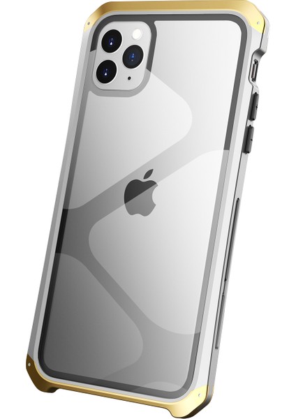 Xstepcase Apple iPhone 11 Için Element Kutusu Max 6.5 Inç Damla Koruma 3 Parçalı Tasarım Cep Telefonu Kılıfları Metal +Temperli Cam Hibrid Arka Kapak (Yurt Dışından)