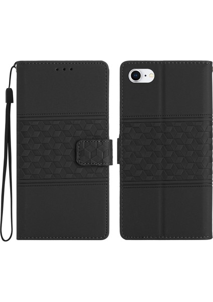 Xstepcase Apple iPhone 6/7/8 Için 4.7 Inç / 6s 4.7 Inç / Se (2020) / Se (2022) Pu Deri Deri Dokunma Hissi Telefon Kapağı Retro Retro Basılı Desen Standı Flip Cüzdan Kılıfı Kayışlı (Yurt Dışından)