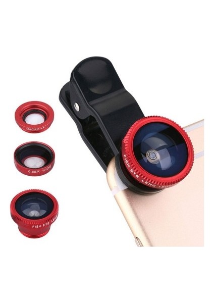 Balık Gözü Lens Fish Eye 3 Wide Geniş Açılı Makro Telefon Lensi fiyatları
