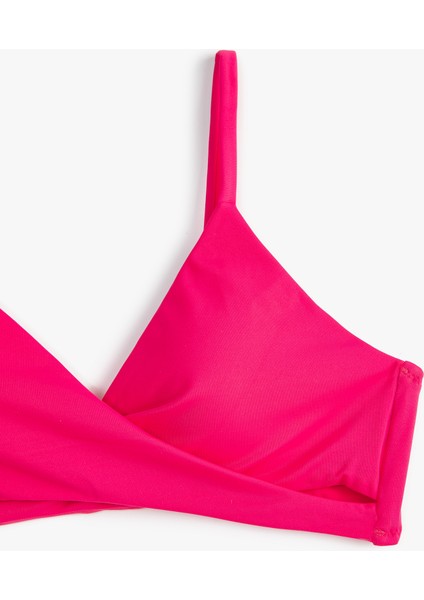 Bralet Bikini Üstü Üçgen Kruvaze Kaplı