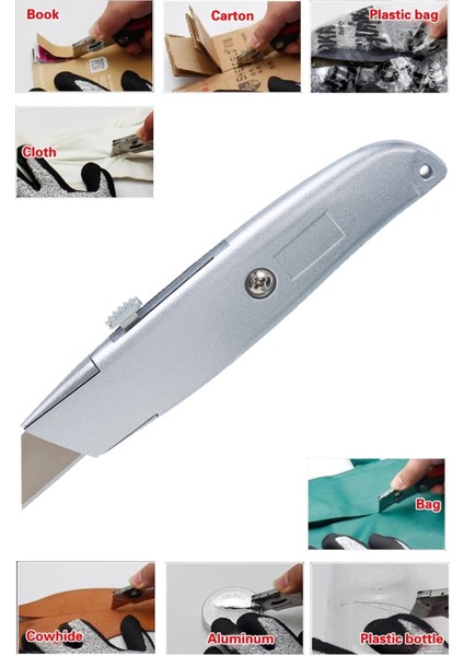 Hazneli Metal Maket Bıçağı Halı Plastik Halıfleks Ahşap Kağıt Kesme Bıçağı 61MM