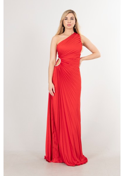 Kırmızı Bel Dekolteli Taş Işlemeli Abiye Elbise 4521014.08 fiyatları