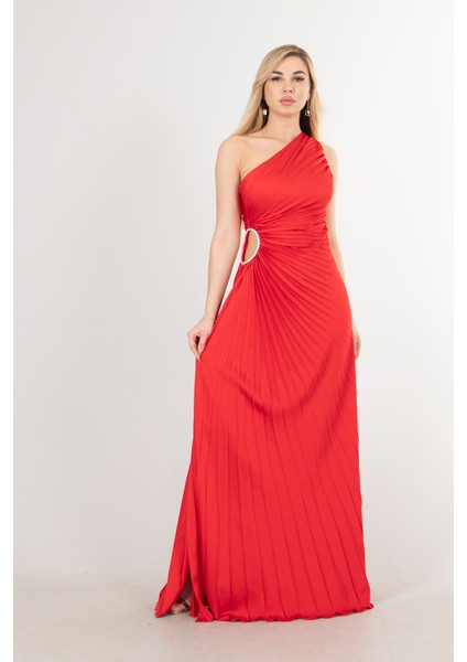 Kırmızı Bel Dekolteli Taş Işlemeli Abiye Elbise 4521014.08 modelleri