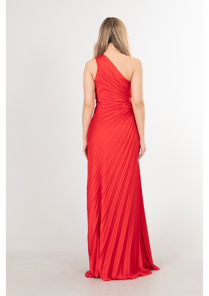 Kırmızı Bel Dekolteli Taş Işlemeli Abiye Elbise 4521014.08 indirimleri